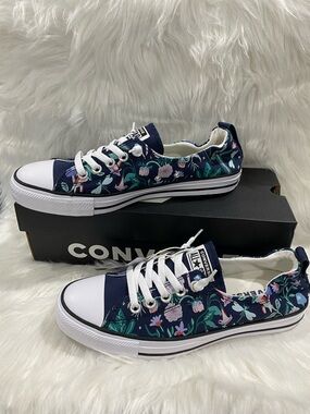 Converse Floral Navy Low Top Sneakers